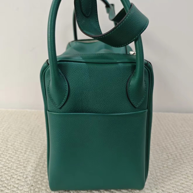 🌈Hermes💚Lindy 30💚深綠色銀扣🌟99新🌈有單💚evercolor皮🌟愛馬仕🌟-1