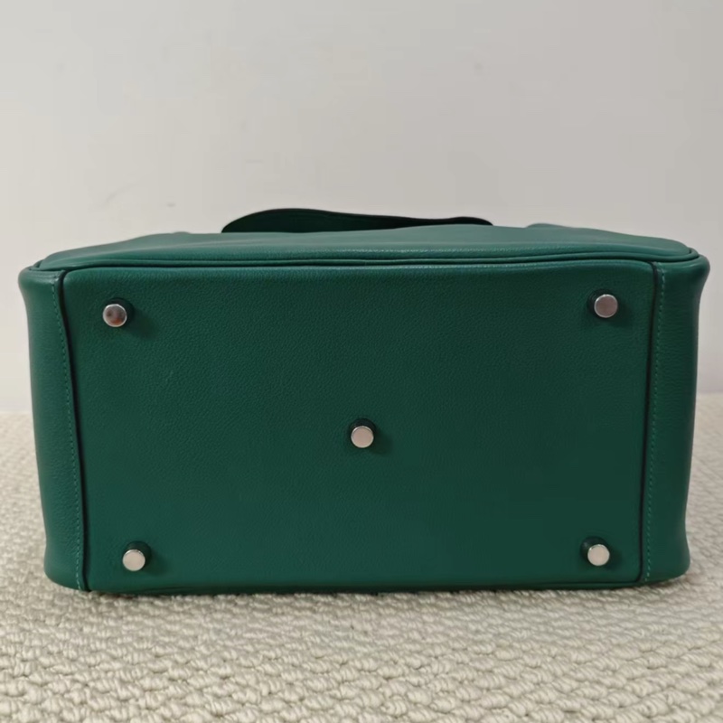 🌈Hermes💚Lindy 30💚深綠色銀扣🌟99新🌈有單💚evercolor皮🌟愛馬仕🌟-4