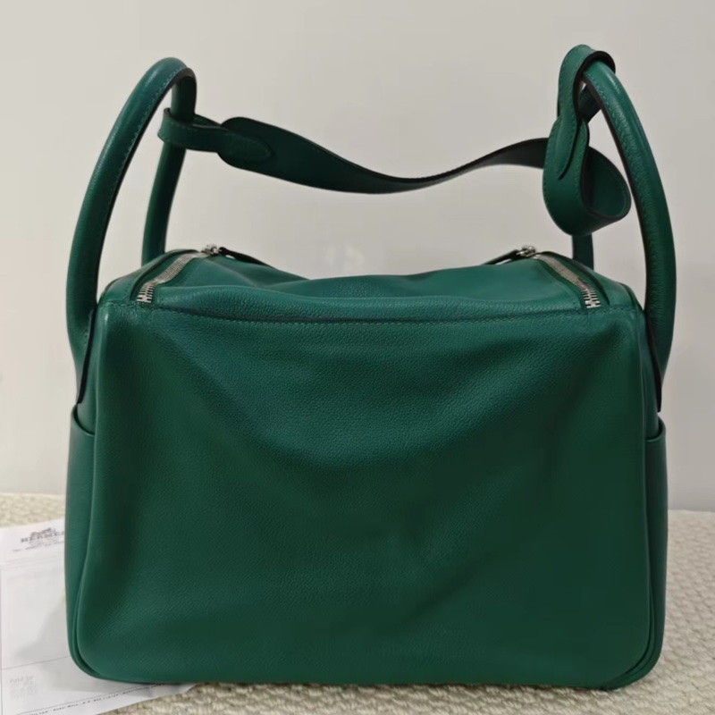 🌈Hermes💚Lindy 30💚深綠色銀扣🌟99新🌈有單💚evercolor皮🌟愛馬仕🌟-5