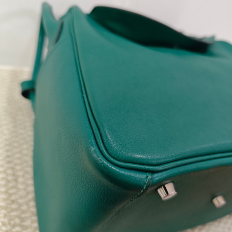 🌈Hermes💚Lindy 30💚深綠色銀扣🌟98新🌈有單💚evercolor皮🌟愛馬仕🌟-6