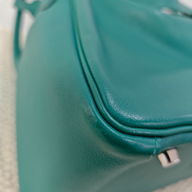 🌈Hermes💚Lindy 30💚深綠色銀扣🌟98新🌈有單💚evercolor皮🌟愛馬仕🌟-8