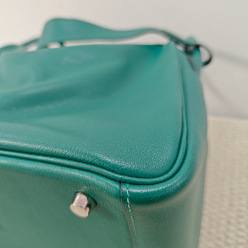 🌈Hermes💚Lindy 30💚深綠色銀扣🌟98新🌈有單💚evercolor皮🌟愛馬仕🌟-9