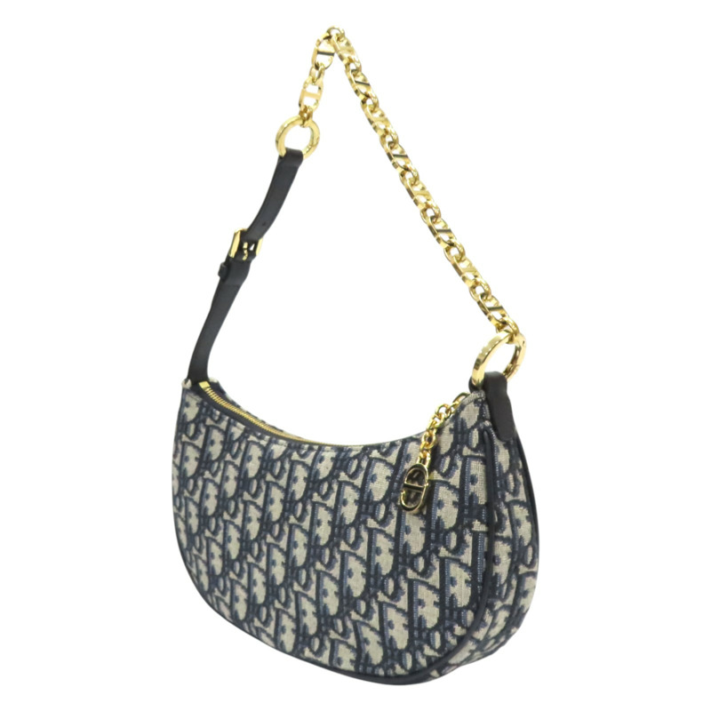 藍色 緹花帆布 Lounge 肩背包【Dior 迪奧】 M22626TZR-2