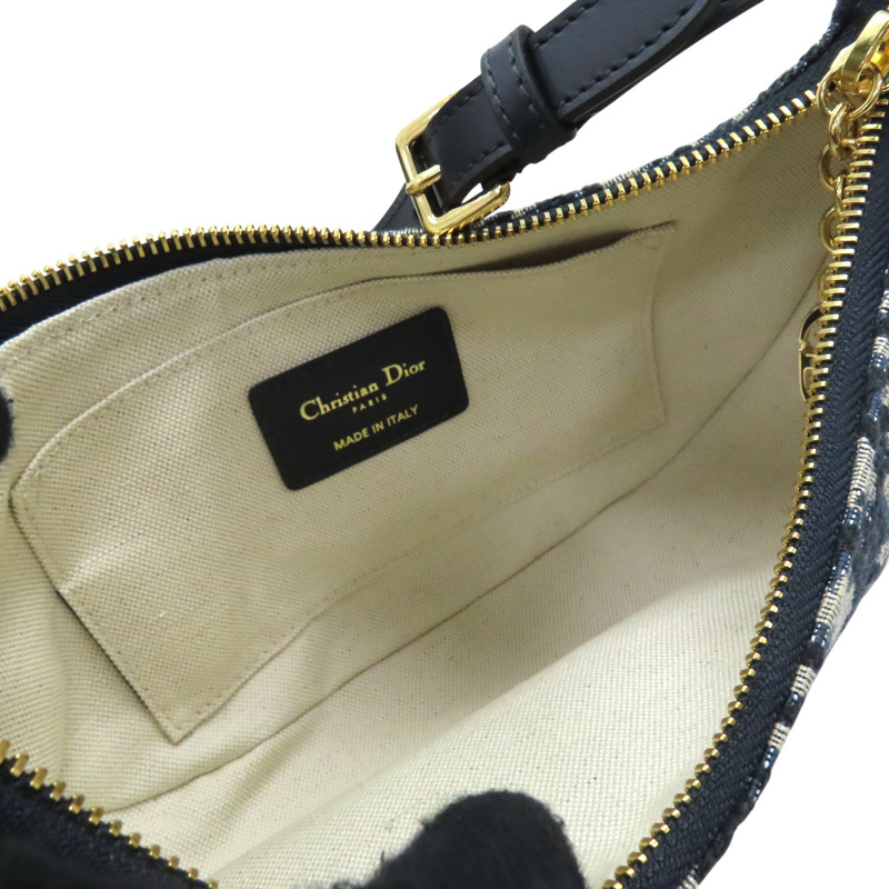 藍色 緹花帆布 Lounge 肩背包【Dior 迪奧】 M22626TZR-4
