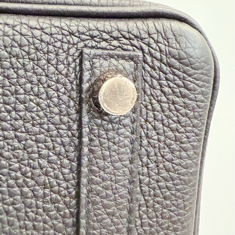 Hermes Birkin25 Touch 黑金拼鱷魚皮-15