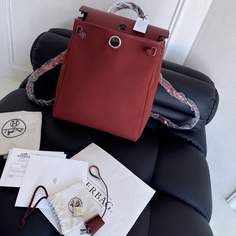 【全新品】愛馬仕Hermes 愛馬仕紅herbag小號雙肩包 吊牌全膜都在