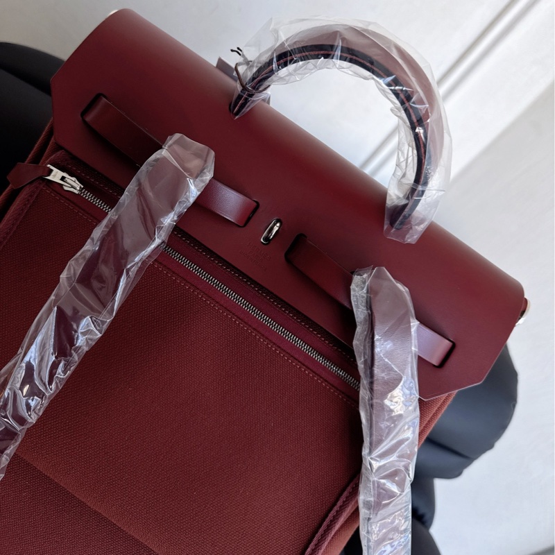 【全新品】愛馬仕Hermes 愛馬仕紅herbag小號雙肩包 吊牌全膜都在-4