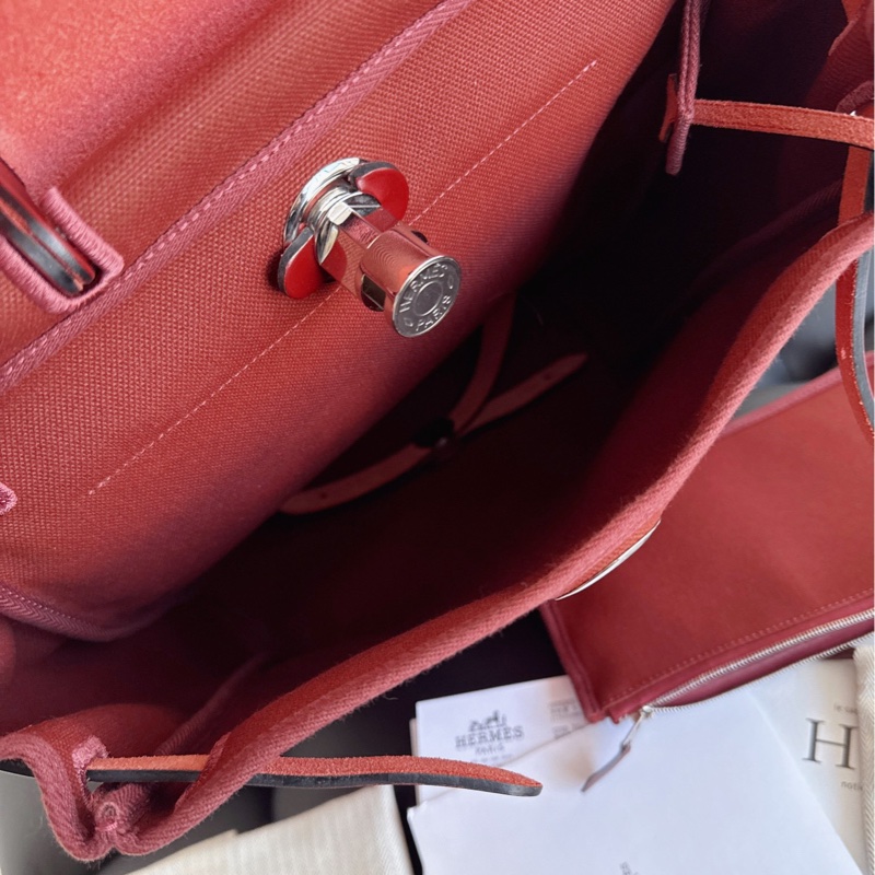 【全新品】愛馬仕Hermes 愛馬仕紅herbag小號雙肩包 吊牌全膜都在-9