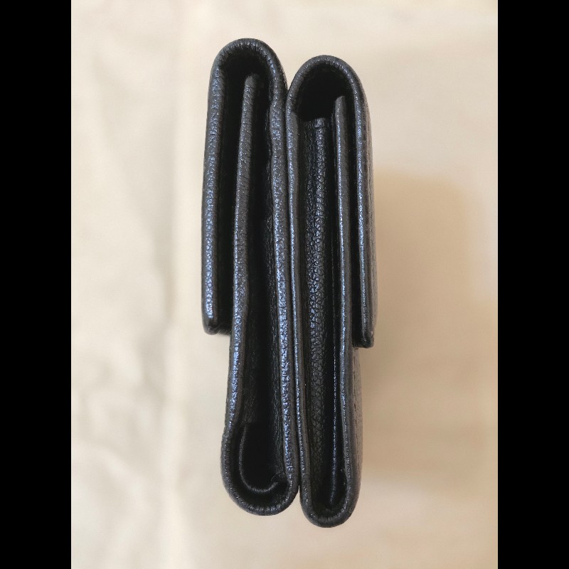 經典不敗老款CHANEL黑色三折短夾-6