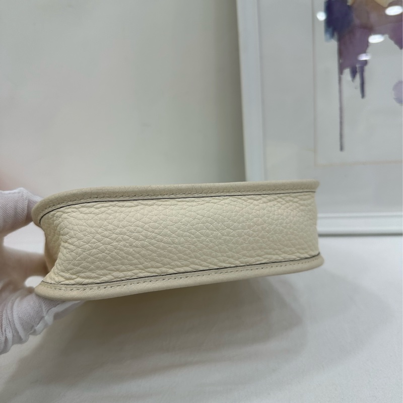 HERMES愛馬仕mini evelyne 奶昔白銀扣 Z刻-5
