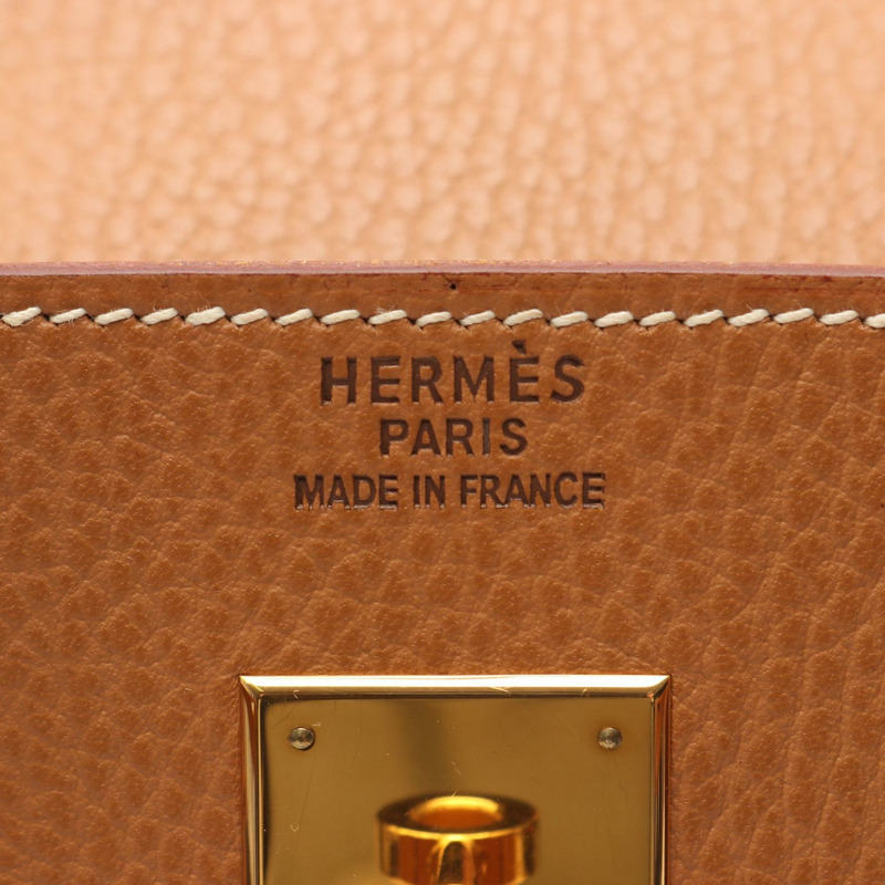 HERMES Haut a courroies 32 手提包 A Ardennes 皮革 天然 GHW 二手 女式-3