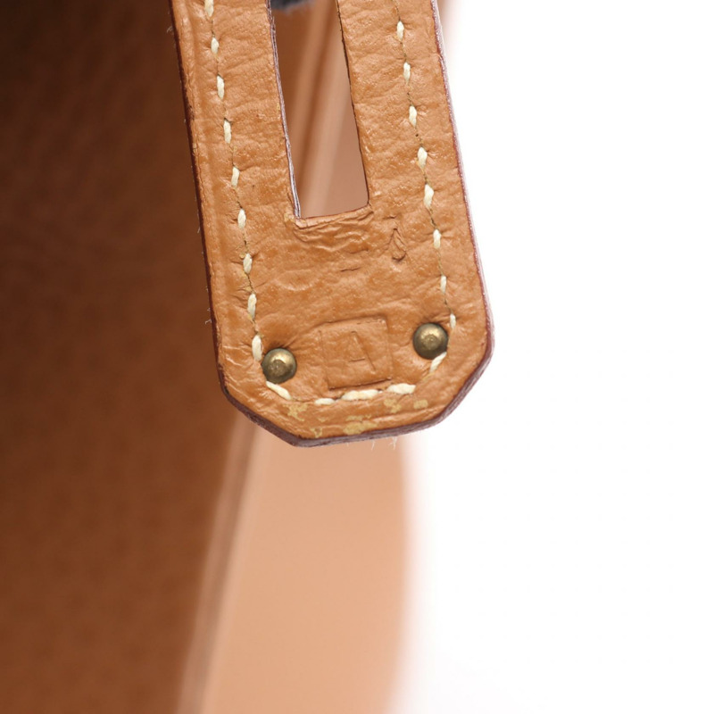 HERMES Haut a courroies 32 手提包 A Ardennes 皮革 天然 GHW 二手 女式-4