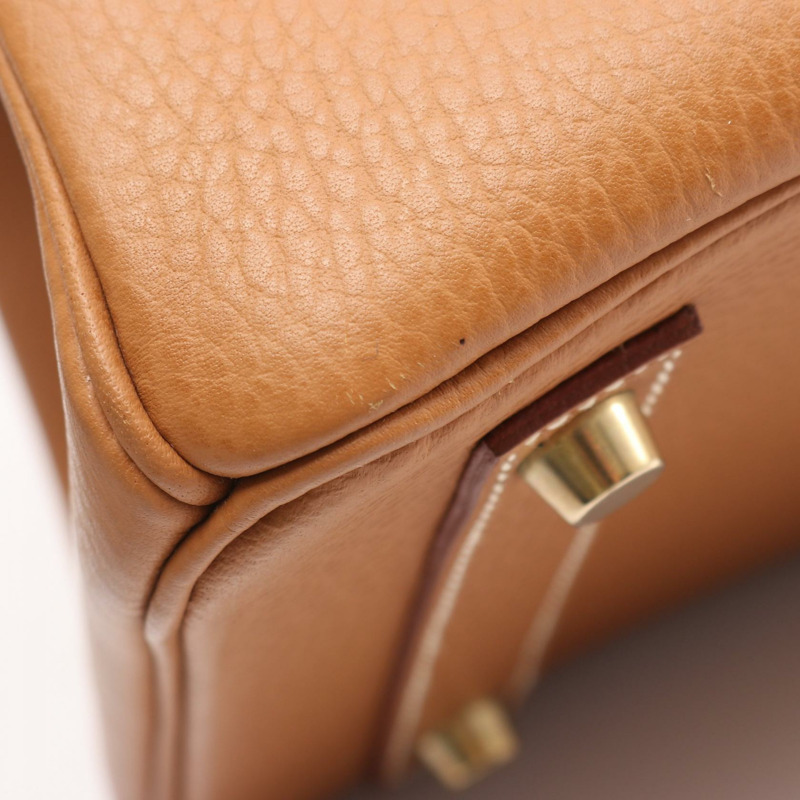 HERMES Haut a courroies 32 手提包 A Ardennes 皮革 天然 GHW 二手 女式-8