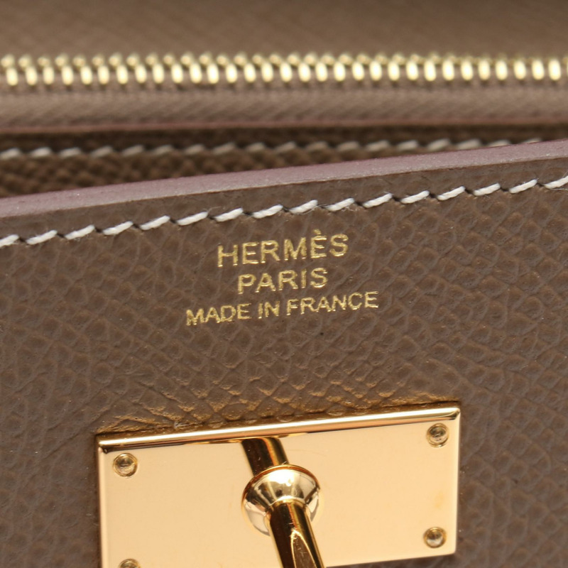 愛馬仕 Kelly To Go 單肩斜背包 B Epsom Etoupe 灰色 二手 女士 GHW-3