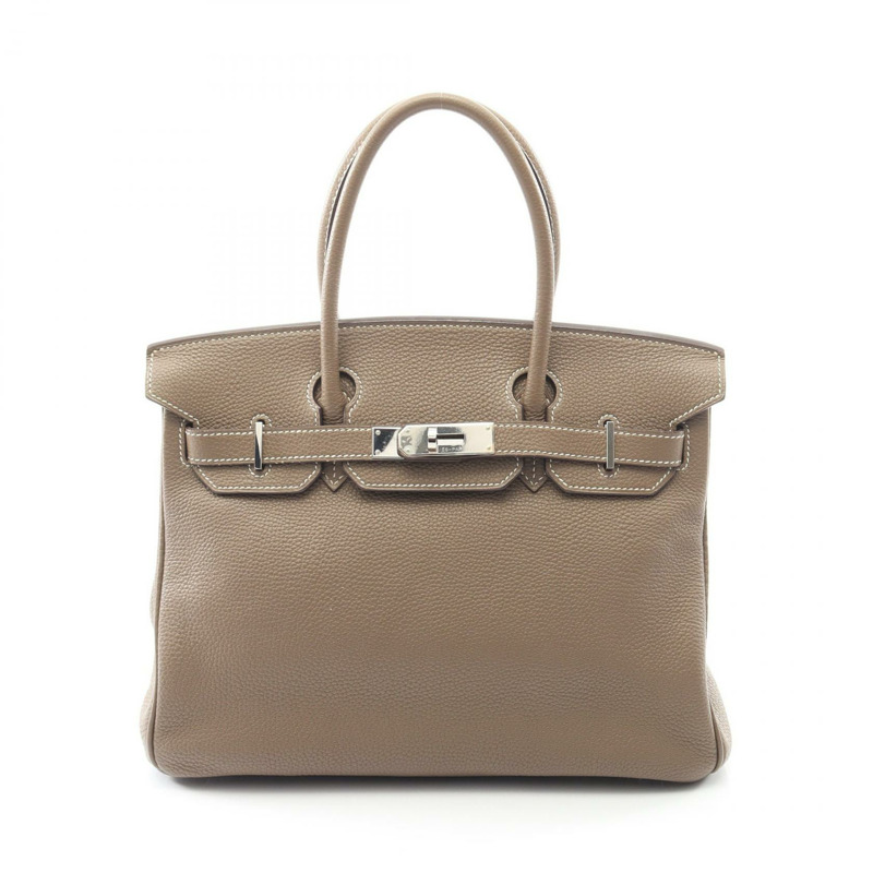 愛馬仕 Birkin 30 手提包，J Togo 皮革，灰褐色，二手，帶五金配件-0