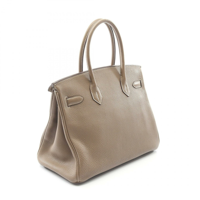 愛馬仕 Birkin 30 手提包，J Togo 皮革，灰褐色，二手，帶五金配件-1