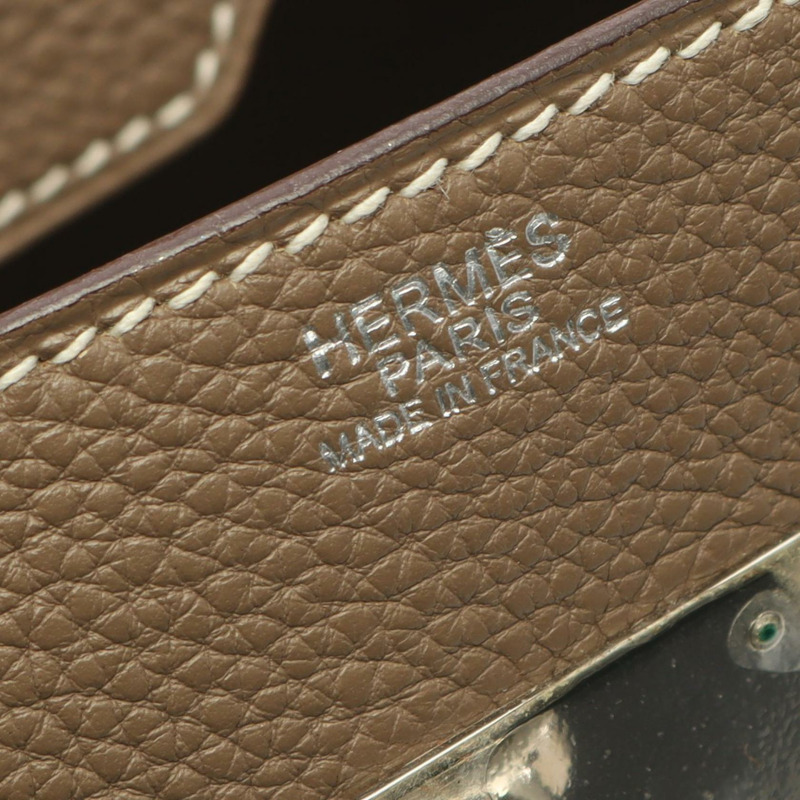 愛馬仕 Birkin 30 手提包，J Togo 皮革，灰褐色，二手，帶五金配件-3