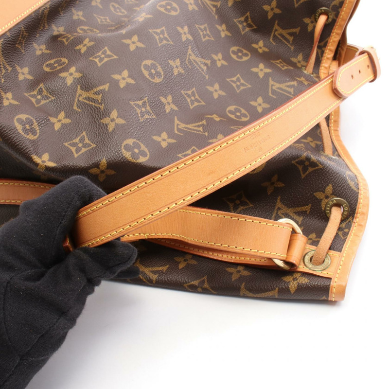 路易威登 Noe 肩帶抽繩包 M42224 Monogram 皮革 棕色 二手-6