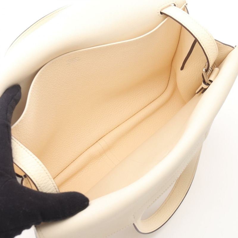 愛馬仕 Halzan 31 肩挎包 Y Clemence 皮革 米色 Nata 二手-2