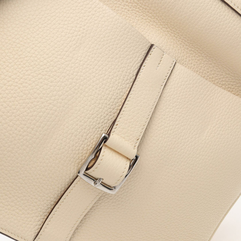 愛馬仕 Halzan 31 肩挎包 Y Clemence 皮革 米色 Nata 二手-5
