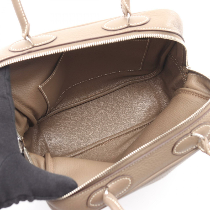 愛馬仕 Omnibus PM 手提包 J Taurillon Clemence Etoupe 灰色二手女士 SHW-2