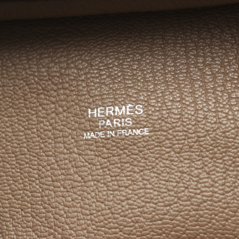 愛馬仕 Omnibus PM 手提包 J Taurillon Clemence Etoupe 灰色二手女士 SHW-3