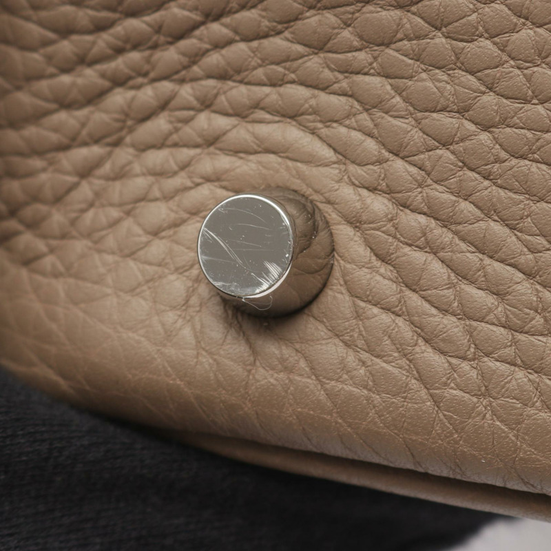 愛馬仕 Omnibus PM 手提包 J Taurillon Clemence Etoupe 灰色二手女士 SHW-6