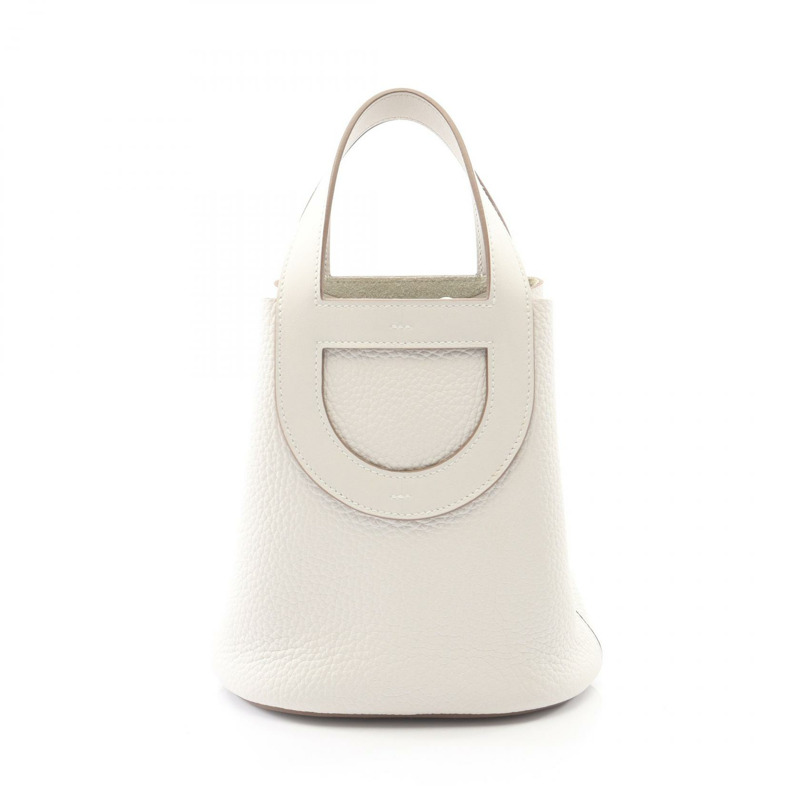 愛馬仕 (HERMES) in the loop 18 手提包，Taurillon Clemence Swift 皮革，淺灰色，金色五金-0