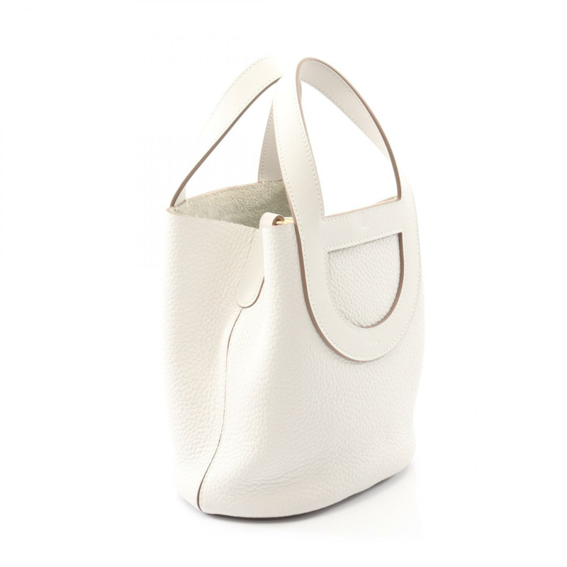 愛馬仕 (HERMES) in the loop 18 手提包，Taurillon Clemence Swift 皮革，淺灰色，金色五金-1