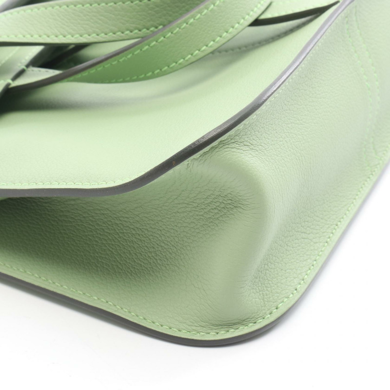 愛馬仕 Halzan 25 斜背包 U Evercolor 皮革 Vert criquet 二手 SHW-5