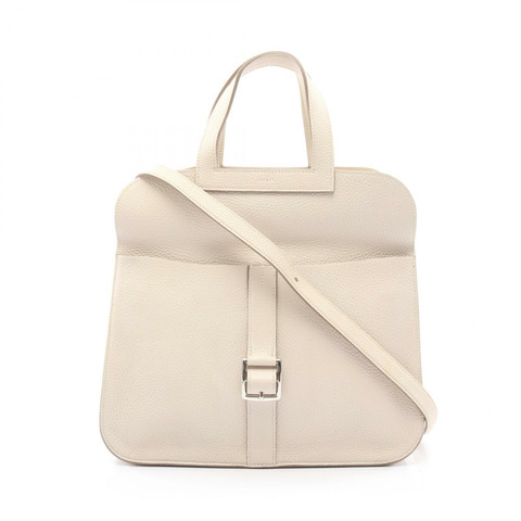 HERMES Halzan 31 斜背單肩手提包 Taurillon Clemence craie 二手 SHW
