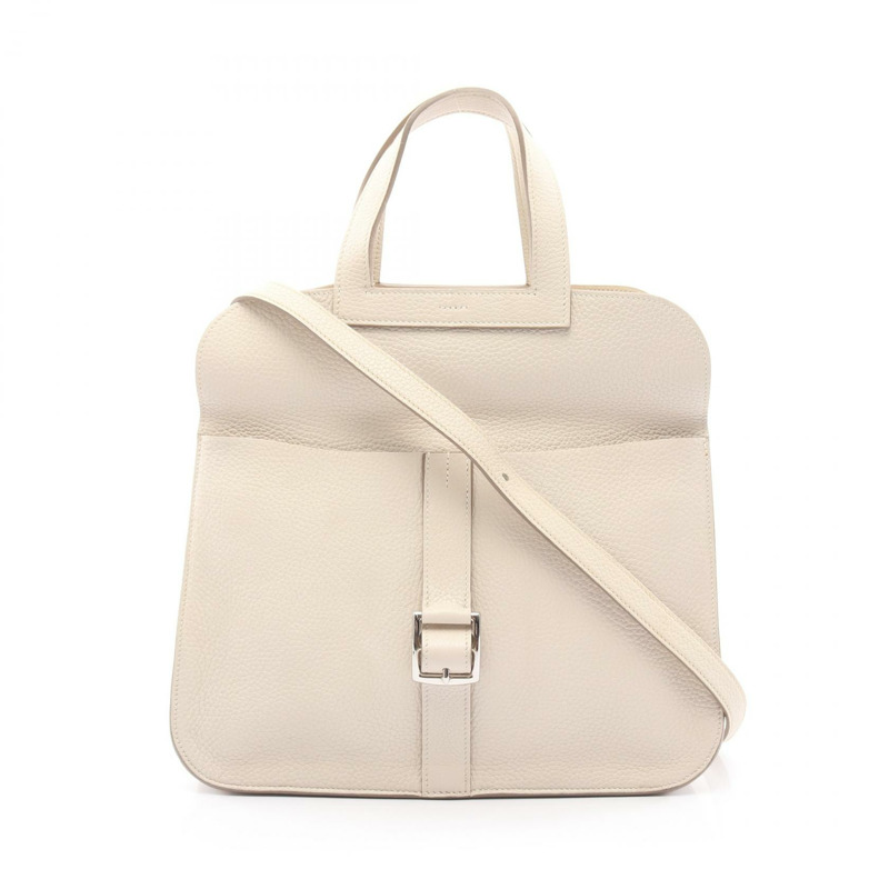 HERMES Halzan 31 斜背單肩手提包 Taurillon Clemence craie 二手 SHW-0