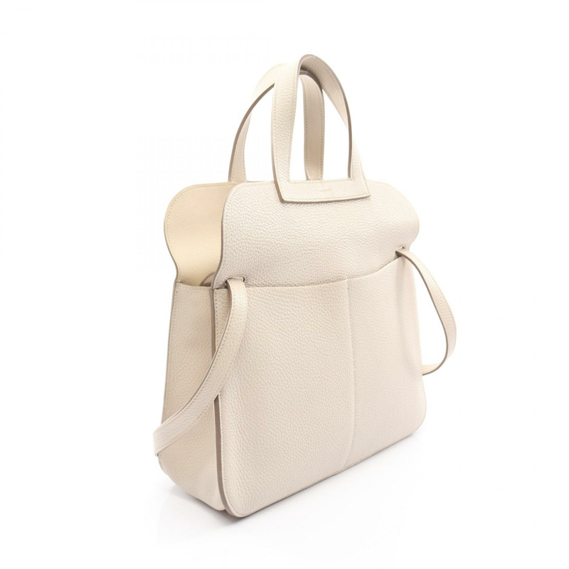 HERMES Halzan 31 斜背單肩手提包 Taurillon Clemence craie 二手 SHW-1