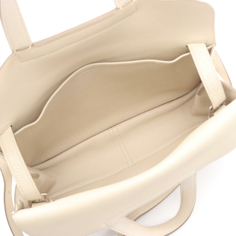 HERMES Halzan 31 斜背單肩手提包 Taurillon Clemence craie 二手 SHW-2