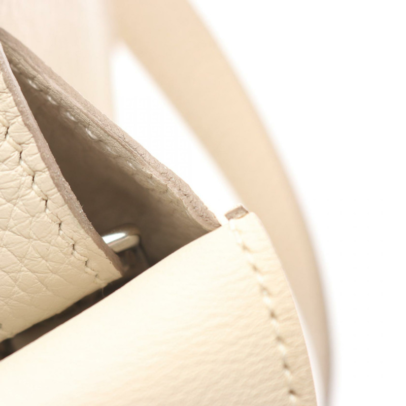 HERMES Halzan 31 斜背單肩手提包 Taurillon Clemence craie 二手 SHW-5