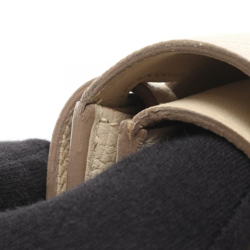 HERMES Halzan 31 斜背單肩手提包 Taurillon Clemence craie 二手 SHW-8