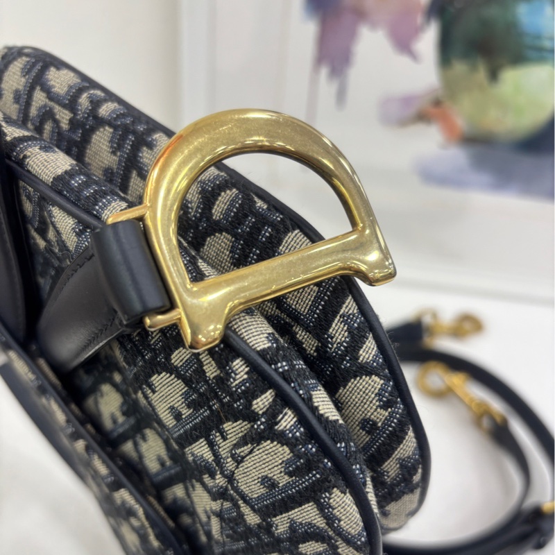 Dior Saddle Oblique刺繡老花滿印帆布mini馬鞍包肩帶 18年編碼 98新 送一條原廠肩帶-4