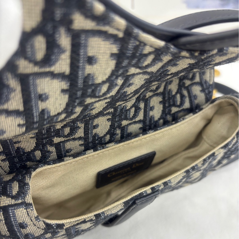 Dior Saddle Oblique刺繡老花滿印帆布mini馬鞍包肩帶 18年編碼 98新 送一條原廠肩帶-6