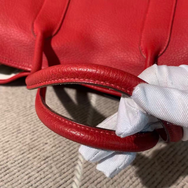 二手Hermes愛馬仕garden party36紅色tc皮T刻-6