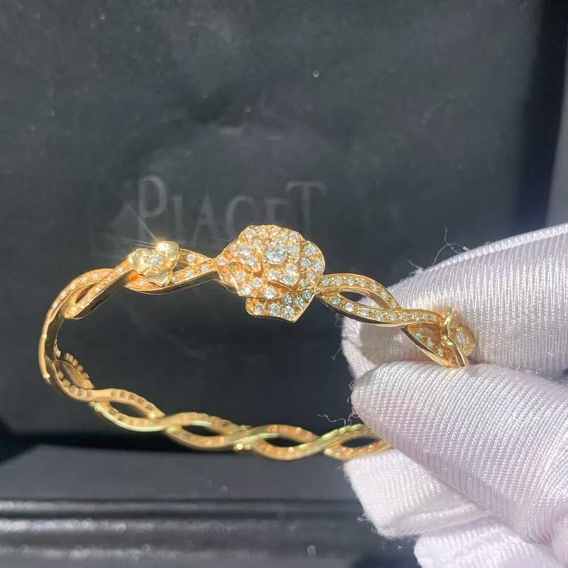Piaget伯爵 Rose系列 18K玫瑰金滿鑽 玫瑰花手鐲，尺寸15號 2022年購入-2