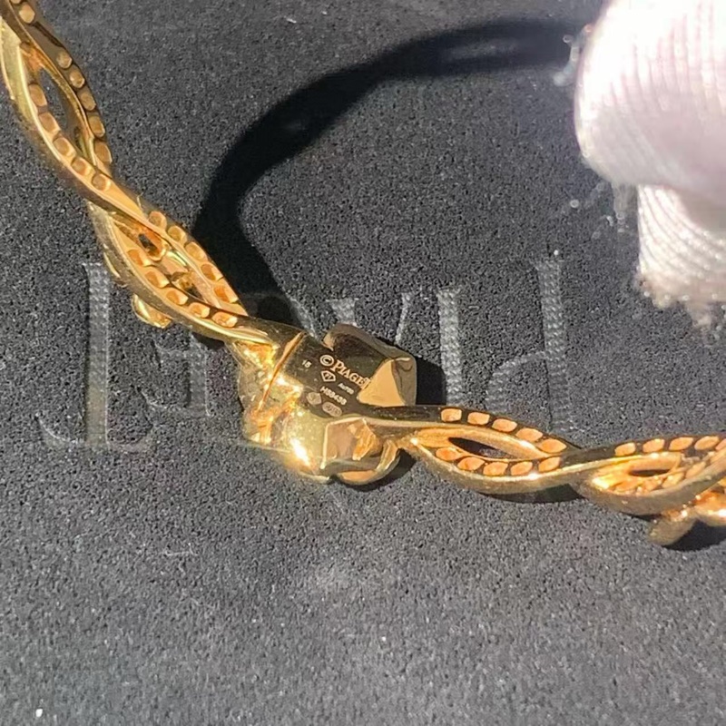 Piaget伯爵 Rose系列 18K玫瑰金滿鑽 玫瑰花手鐲，尺寸15號 2022年購入-4