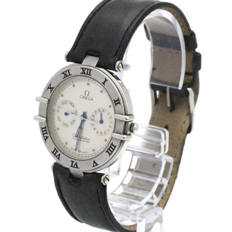 歐米茄星座系列日期顯示精鋼石英男士腕錶 198.0155 拋光款-1