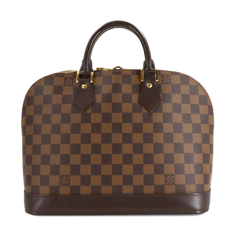 路易威登 Damier Alma PM 手提包，Ebene 皮革，N51131，棕色，金色五金配件-2