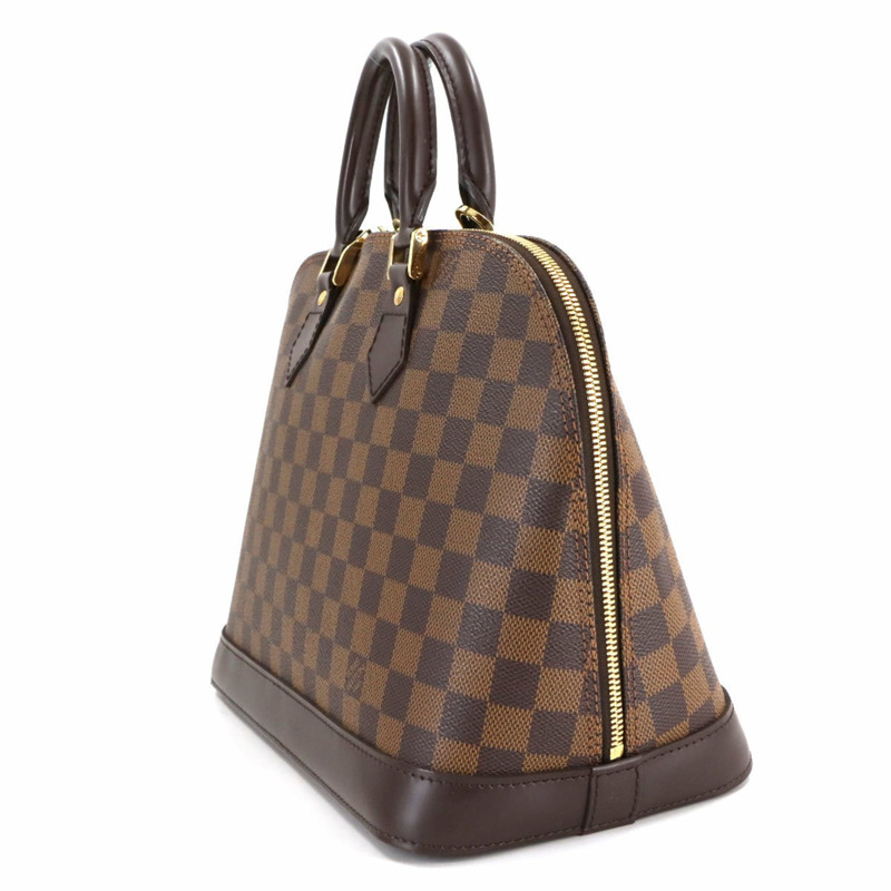 路易威登 Damier Alma PM 手提包，Ebene 皮革，N51131，棕色，金色五金配件-3