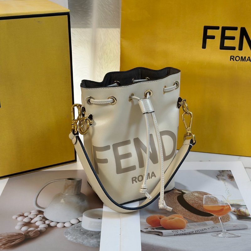 FENDI Mon tresor手提水桶包 - 奶白-2
