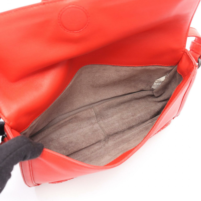 BOTTEGA VENETA Rialto Intrecciato 紅色皮革單肩包（二手，女士款）-2