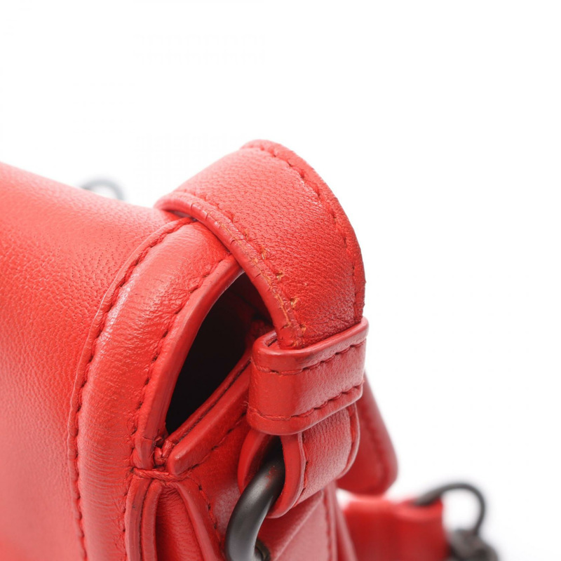 BOTTEGA VENETA Rialto Intrecciato 紅色皮革單肩包（二手，女士款）-12