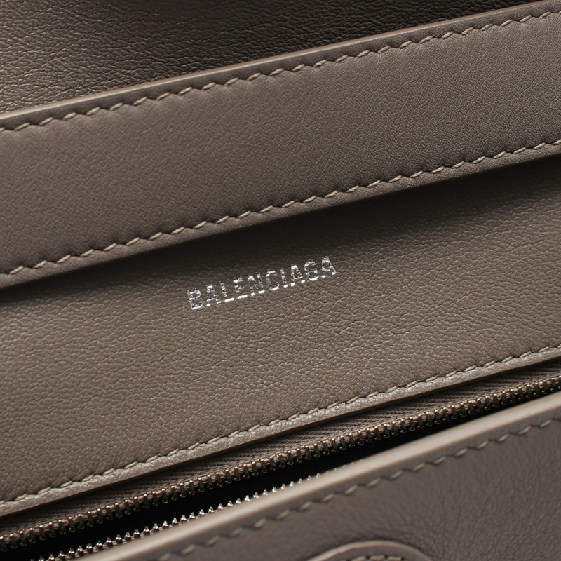 巴黎世家 Downtown XS 單肩斜背包 671355 皮革 灰色 二手 女士-3