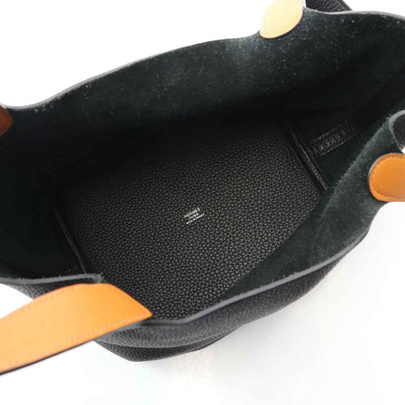 愛馬仕 Picotin Lock MM Eclat 手提包，Clemence Swift 皮革，黑色，二手。-2