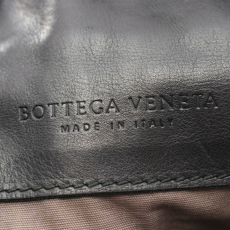 BOTTEGA VENETA Intrecciato 編織肩挎斜背包，黑色皮革，二手，男女通用-3